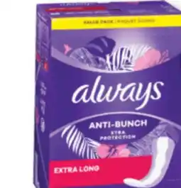 Familiprix Always Anti-Bunch Xtra Protection liners extra long 68un offer