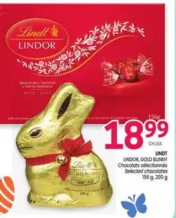Uniprix LINDT LINDOR, GOLD BUNNY Chocolats sélectionnés / Selected chocolates offer