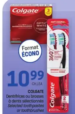 Uniprix COLGATE Dentrifrices ou brosses à dents sélectionnés / Selected toothpastes or toothbrushes offer