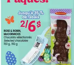 Uniprix ROSE & ROBIN, McCORMICKS Chocolate sélection/Selected Chocolates offer