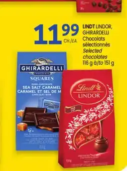 Uniprix LINDT LINDOR, GHIRARDELLI Chocolats sélectionnés / Selected chocolates offer