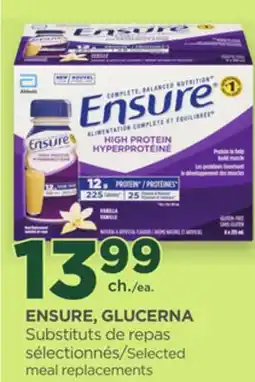 Proxim ENSURE, GLUCERNA Selected meal replacements offer