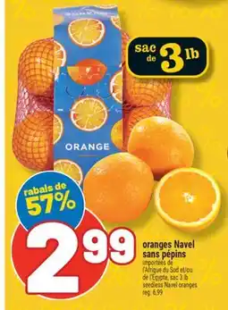 Marché Richelieu ORANGES NAVEL SANS PÉPINS | SEEDLESS NAVEL ORANGES offer