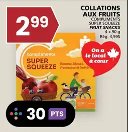 Rachelle-Bery Grocery COMPLIMENTS SUPER SQUEEZE FRUIT SNACKS offer