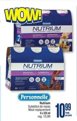 Jean Coutu PERSONNELLE Nutrium Meal replacement offer