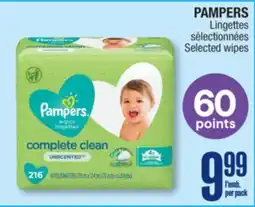 Jean Coutu PAMPERS Selected wipes offer