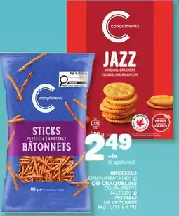 Marché Bonichoix COMPLIMENTS JAZZ PRETZELS OR CRACKERS offer