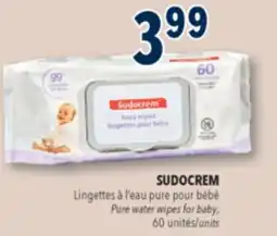 Familiprix SUDOCREM Pure water wipes for baby, 60 units offer