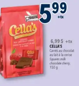 Familiprix CELLA'S Squares milk chocolate cherry offer