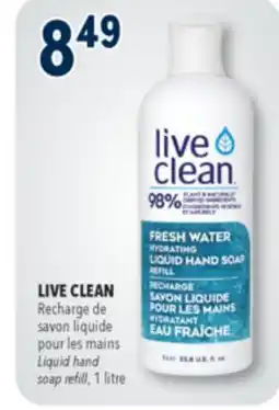 Familiprix LIVE CLEAN Liquid hand soap refill offer