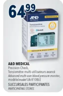 Familiprix A&D MEDICAL, Precision Check, Advanced multi-user blood pressure monitor, model UA-810BLE offer