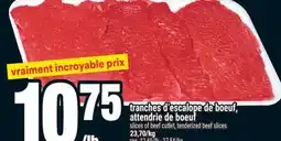 Super C tranches d'escalope de boeuf, attendrie de boeuf | slices of beef cutlet, tenderized beef slices offer