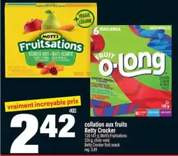 Super C COLLATION AUX FRUITS BETTY CROCKER | BETTY CROCKER FRUIT SNACK offer