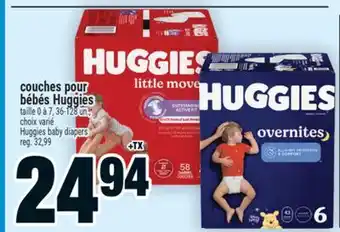 Super C COUCHES POUR BÉBÉS HUGGIES | HUGGIES BABY DIAPERS offer