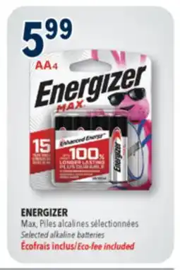 Familiprix ENERGIZER Selected alkaline batteries offer