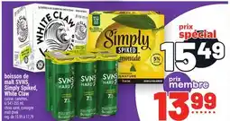 Metro BOISSON DE MALT SVNS, SIMPLY SPIKED, WHITE CLAW | SVNS, SIMPLY SPIKED, WHITE CLAW MALT DRINK offer