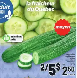 Metro CONCOMBRE ANGLAIS SANS PÉPINS | SEEDLESS ENGLISH CUCUMBER offer