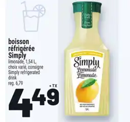 Metro BOISSON RÉFRIGÉRÉE SIMPLY | SIMPLY REFRIGERATED DRINK offer