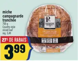 Marché Adonis MICHE CAMPAGNARDE TRANCHÉE | COUNTRY STYLE SLICED LOAF offer