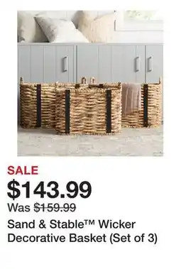 Wayfair Sand & Stable Wicker Decorative Basket (Set of 3) offer