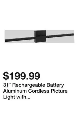 Wayfair 31 Rechargeable Battery Aluminum Cordless Picture Light with Remote in Matte Black offer