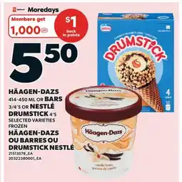 Valu-mart HÄAGEN-DAZS, 414-450 ML OU BARRES, 3.4'S OU DRUMSTICK NESTLÉ, 4'S offer