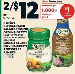 Valu-mart SAUCE À SALADE OU VINAIGRETTE RÉFRIGÉRÉE RENÉE'S, 350/355 ML offer