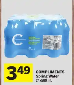 Foodland COMPLIMENTS Spring Water offer