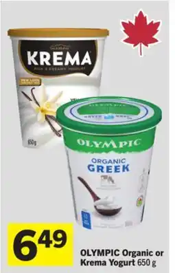Foodland OLYMPIC Organic or Krema Yogurt offer