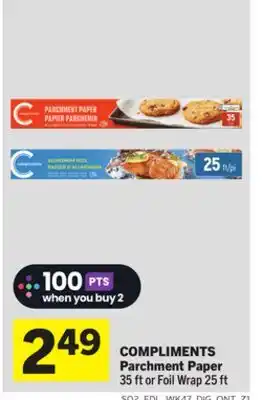 Foodland COMPLIMENTS Parchment Paper offer