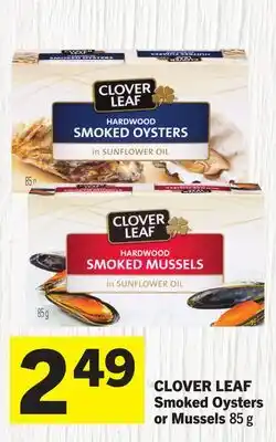 Foodland CLOVER LEAF Smoked Oysters or Mussels offer