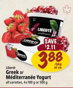 Farm Boy Liberté Greek or Méditerranée Yogurt offer