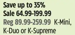 Canadian Tire Keurig K-Mini, K-Duo or K-Supreme Coffeemaker offer