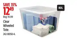 Canadian Tire Type A Clear Wheeled Tote offer