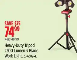 Canadian Tire MotoMaster Heavy-Duty Tripod 2200-Lumen 3-Blade Work Light offer