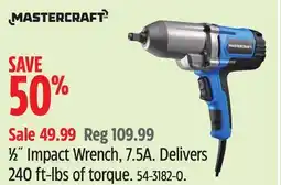 Canadian Tire Mastercraft 1⁄2˝ Impact Wrench, 7.5A offer