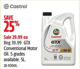 Canadian Tire Castrol Conventional Motor Oil offer
