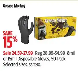 Canadian Tire Grease Monkey 8mil or 15mil Disposable Gloves offer
