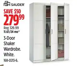 Canadian Tire Sauder 3-Door Shaker Wardrobe offer