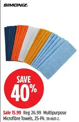 Canadian Tire SIMONIZ Multipurpose Microfibre Towels, 25-Pk offer
