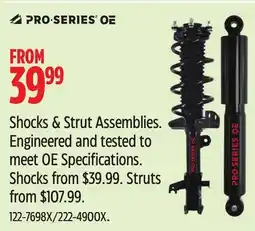 Canadian Tire Pro-Series Oe Shocks & Strut Assemblies Engineered and tested to meet OE Specifications offer