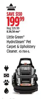 Canadian Tire Bissell Little Green HydroSteam Pet Portable Corded Deep Cleaner offer