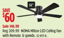 Canadian Tire NOMA Milton LED Ceiling Fan with Remote offer
