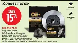 Canadian Tire Pro Series OE+ Brake Pads offer