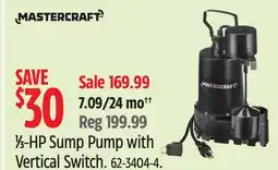 Canadian Tire Mastercraft 1⁄3-HP Sump Pump with Vertical Switch offer