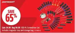Canadian Tire Mastercraft 100-Pc Screwdriver Set offer