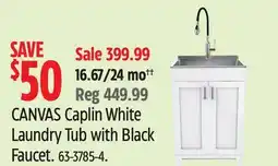 Canadian Tire Canvas Caplin White Laundry Tub with Black Faucet offer