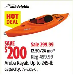 Canadian Tire Aruba Kayak offer