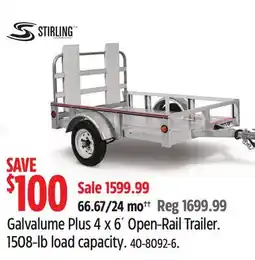 Canadian Tire Stirling Galvalume Plus 4 x 6´ Open-Rail Trailer offer