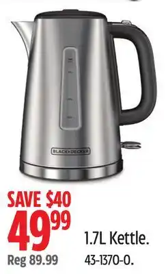 Canadian Tire Black & Decker 1.7L Kettle offer